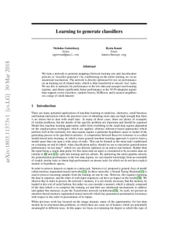 Learning to generate classifiers