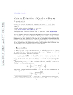 Minimax Estimation of Quadratic Fourier Functionals