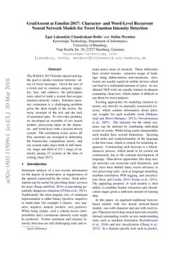 GradAscent at EmoInt-2017: Character- and Word-Level Recurrent Neural
  Network Models for Tweet Emotion Intensity Detection