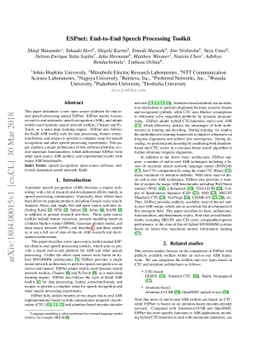 ESPnet: End-to-End Speech Processing Toolkit