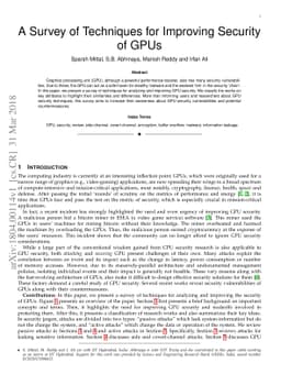 A Survey of Techniques for Improving Security of GPUs