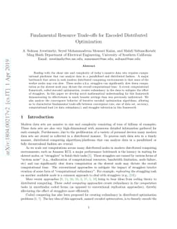 Fundamental Resource Trade-offs for Encoded Distributed Optimization