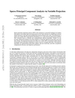 Sparse Principal Component Analysis via Variable Projection