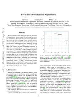 Low-Latency Video Semantic Segmentation