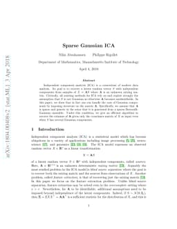 Sparse Gaussian ICA