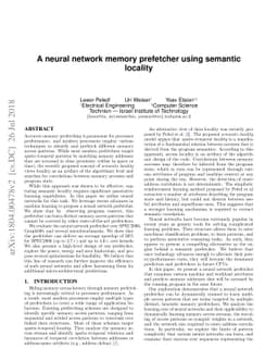 A neural network memory prefetcher using semantic locality