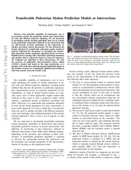 Transferable Pedestrian Motion Prediction Models at Intersections