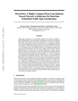 MicronNet: A Highly Compact Deep Convolutional Neural Network
  Architecture for Real-time Embedded Traffic Sign Classification