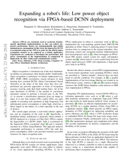 Expanding a robot's life: Low power object recognition via FPGA-based
  DCNN deployment