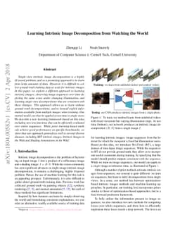 Learning Intrinsic Image Decomposition from Watching the World