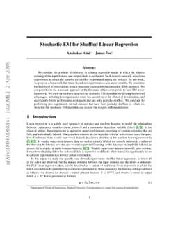 Stochastic EM for Shuffled Linear Regression