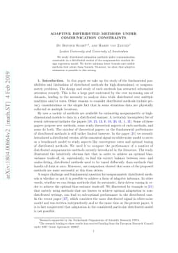 Adaptive distributed methods under communication constraints