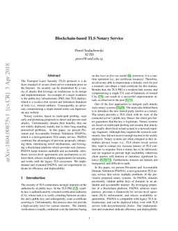 Blockchain-based TLS Notary Service