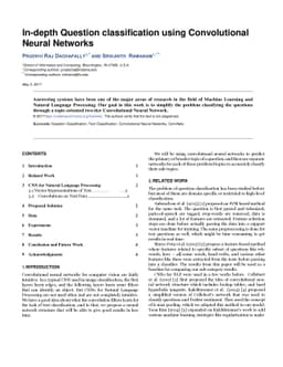 In-depth Question classification using Convolutional Neural Networks