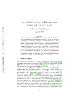 Large-Scale Cox Process Inference using Variational Fourier Features