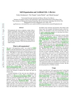 Self-Organization and Artificial Life: A Review