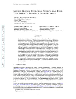 Neural-Guided Deductive Search for Real-Time Program Synthesis from
  Examples