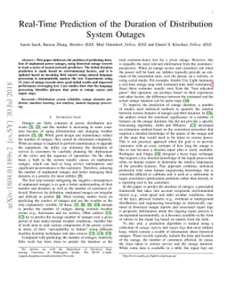 Real-Time Prediction of the Duration of Distribution System Outages