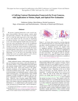 A Unifying Contrast Maximization Framework for Event Cameras, with
  Applications to Motion, Depth, and Optical Flow Estimation