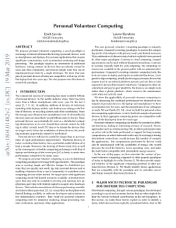 Personal Volunteer Computing