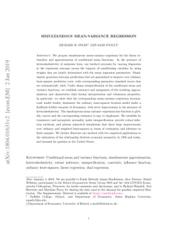 Simultaneous Mean-Variance Regression