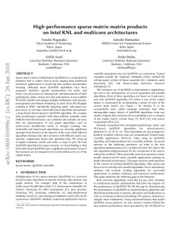 High-performance sparse matrix-matrix products on Intel KNL and
  multicore architectures