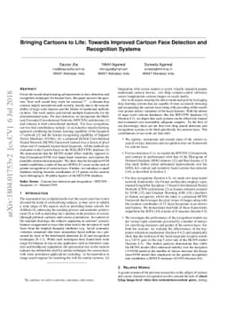 Bringing Cartoons to Life: Towards Improved Cartoon Face Detection and
  Recognition Systems