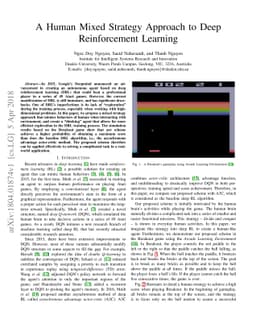 A Human Mixed Strategy Approach to Deep Reinforcement Learning