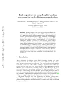 Early Experience on Using Knights Landing Processors for Lattice
  Boltzmann Applications