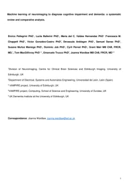 Machine learning of neuroimaging to diagnose cognitive impairment and
  dementia: a systematic review and comparative analysis