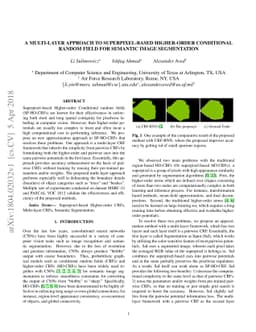 A Multi-Layer Approach to Superpixel-based Higher-order Conditional
  Random Field for Semantic Image Segmentation