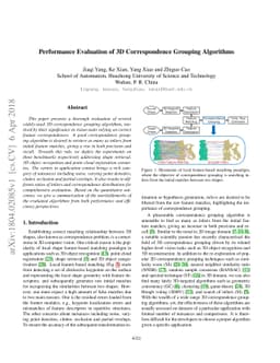 Performance Evaluation of 3D Correspondence Grouping Algorithms