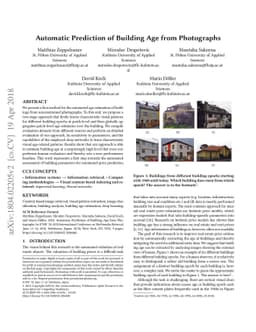 Automatic Prediction of Building Age from Photographs