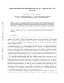 Quantum ciphertext authentication and key recycling with the trap code