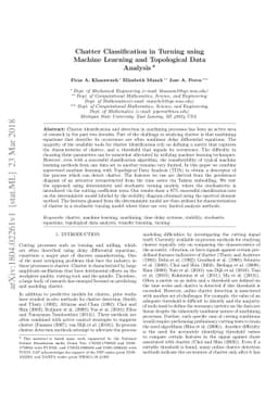 Chatter Classification in Turning Using Machine Learning and Topological
  Data Analysis