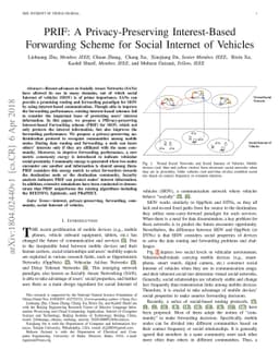 PRIF: A Privacy-Preserving Interest-Based Forwarding Scheme for Social
  Internet of Vehicles