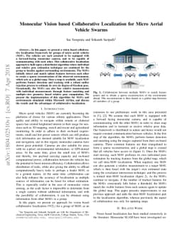 Monocular Vision based Collaborative Localization for Micro Aerial
  Vehicle Swarms