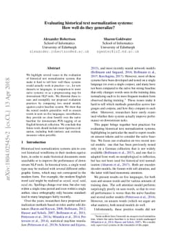 Evaluating historical text normalization systems: How well do they
  generalize?