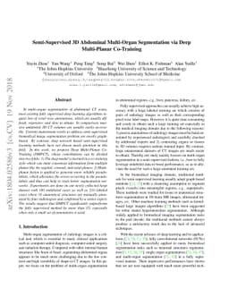 Semi-Supervised Multi-Organ Segmentation via Deep Multi-Planar
  Co-Training