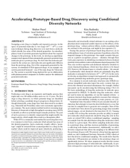 Accelerating Prototype-Based Drug Discovery using Conditional Diversity
  Networks