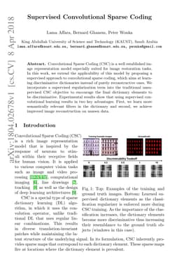 Supervised Convolutional Sparse Coding