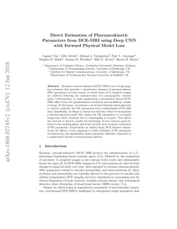 Direct Estimation of Pharmacokinetic Parameters from DCE-MRI using Deep
  CNN with Forward Physical Model Loss