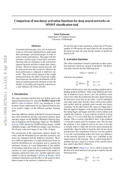 Comparison of non-linear activation functions for deep neural networks
  on MNIST classification task