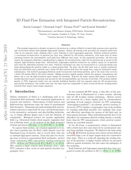3D Fluid Flow Estimation with Integrated Particle Reconstruction