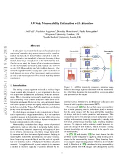 AMNet: Memorability Estimation with Attention