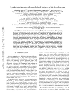 Markerless tracking of user-defined features with deep learning