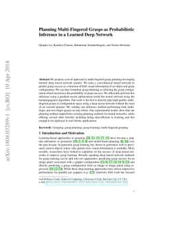Planning Multi-Fingered Grasps as Probabilistic Inference in a Learned
  Deep Network