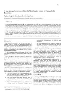 A real-time and unsupervised face Re-Identification system for
  Human-Robot Interaction