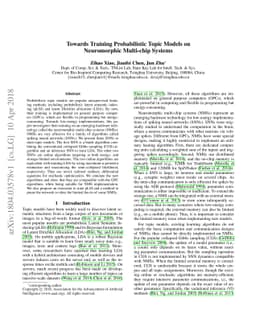 Towards Training Probabilistic Topic Models on Neuromorphic Multi-chip
  Systems