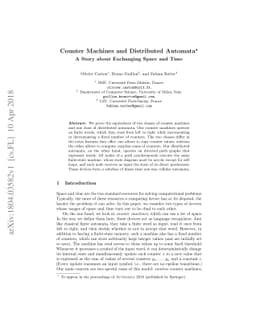 Counter Machines and Distributed Automata: A Story about Exchanging
  Space and Time